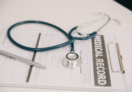 stethoscope-doctor-checkup-health-medical-laboratory-table-background personal injury medical records for law firms
